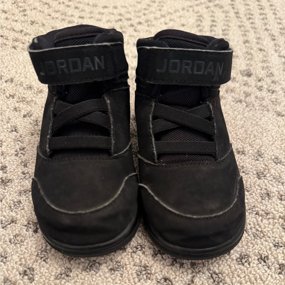 Jordan Black Kids High-Top Sneakers with Strap